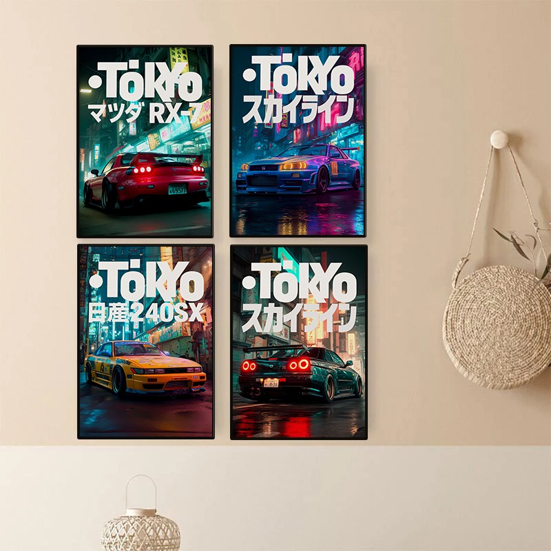 Japanese Tokyo Lifestyle - Pôster de carro vintage tokyo jdm,