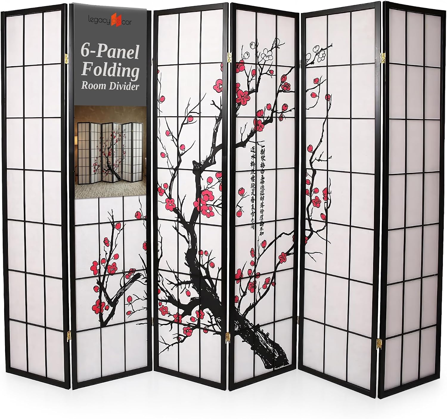 Shoji Screen Divider - Divisória de Ambiente de 6 Painéis