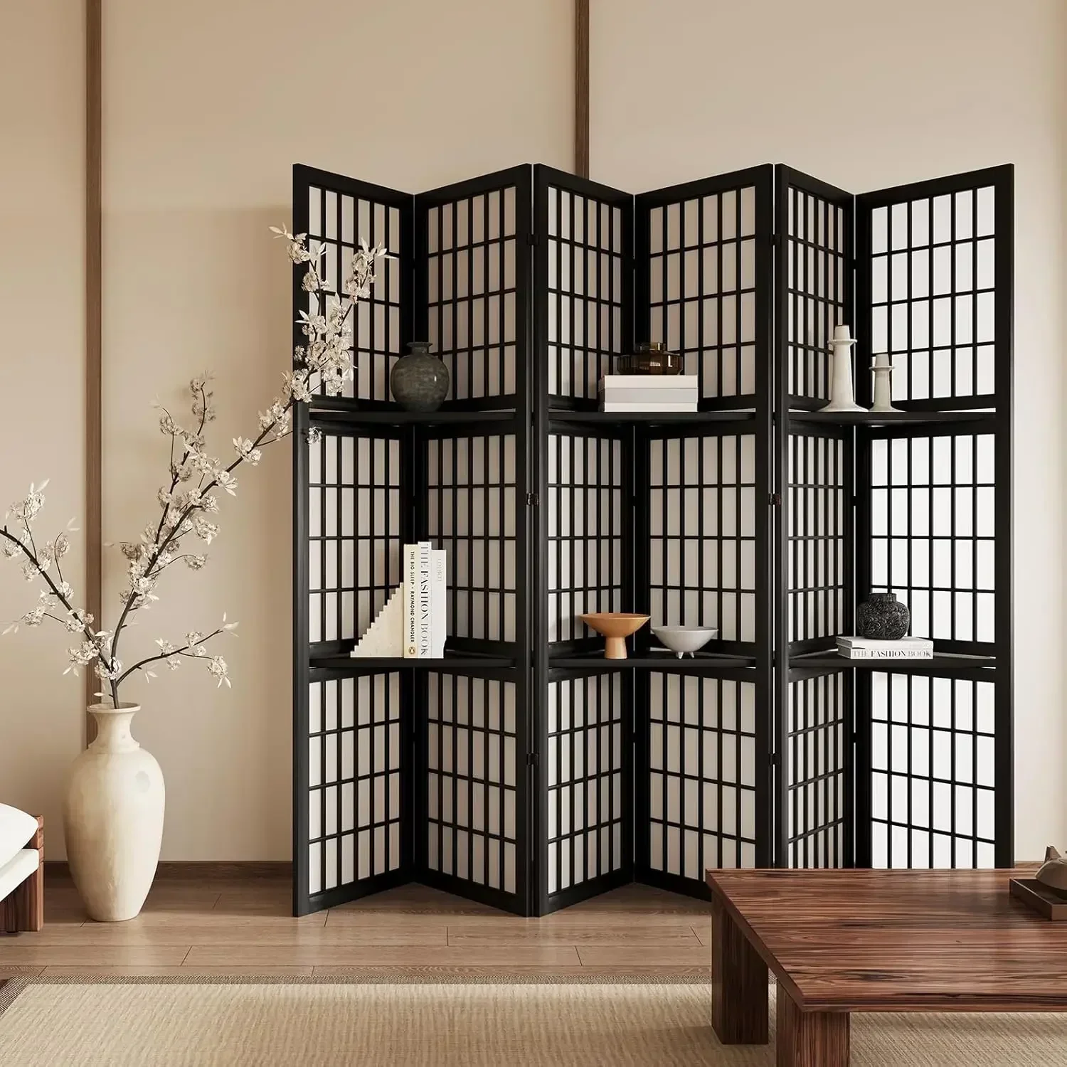Shoji Screen Divider - Divisória de Ambiente Portátil Dobrável de
