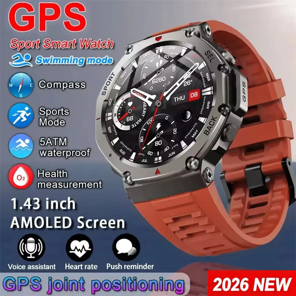Japanese Lifestyle Called - Relógio Inteligente Masculino com GPS, Tela