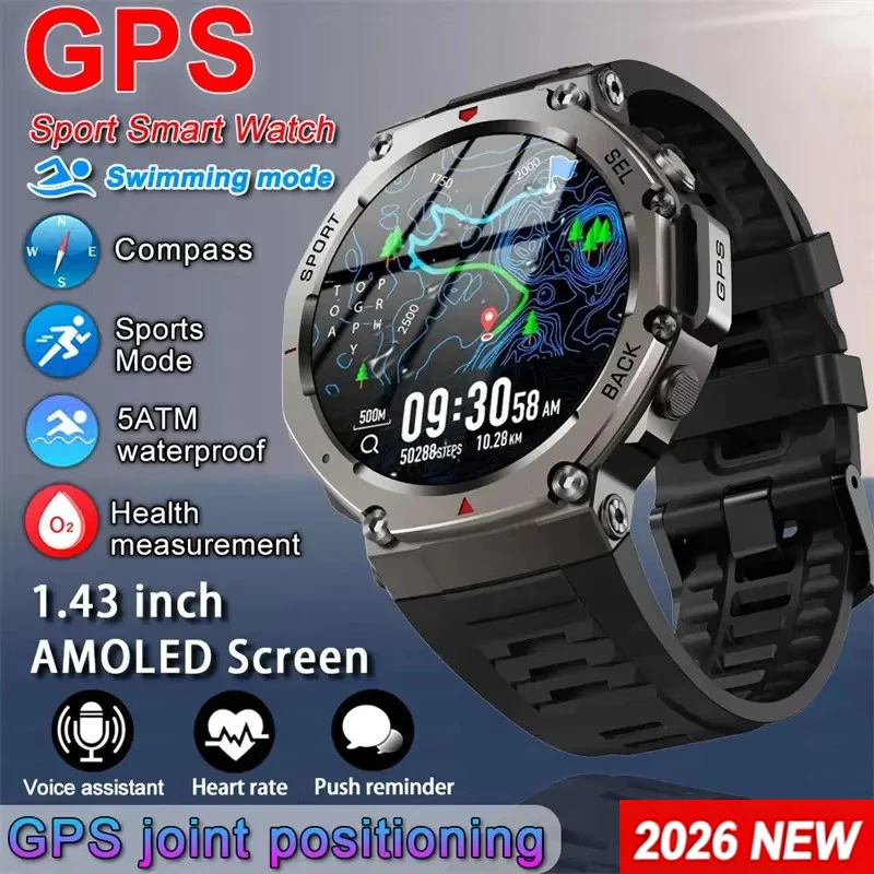 Japanese Lifestyle Called - Relógio Inteligente Masculino com GPS, Tela