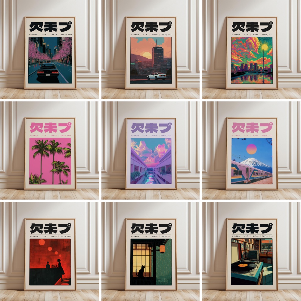 Japanese Tokyo Lifestyle - Pôsteres de Estilo Japonês Y2K Indie
